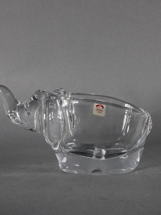 Sasaki Elephant Bowl 3 x 6 Crystal Elephant Bowl - Picture 1 of 12
